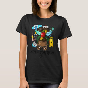 Camiseta Cute afro mujeres negras desordenado bollo diverti