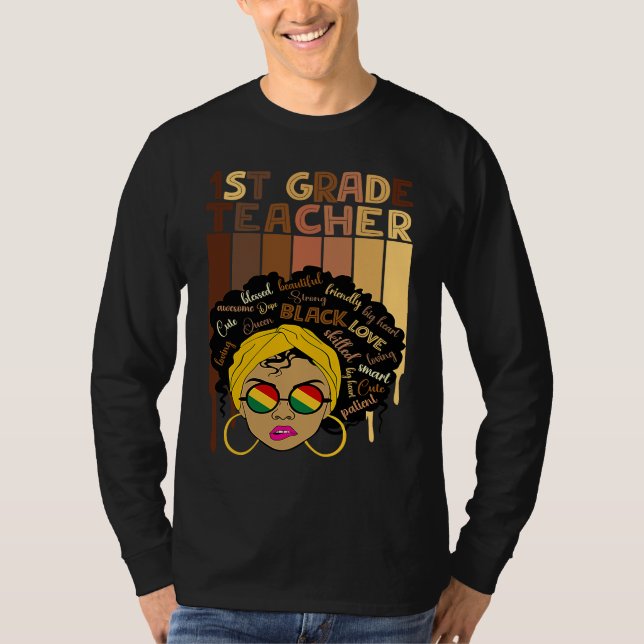 Camiseta Cute Afro Smart women Black History Month 1st Grad (Anverso)