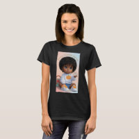 Cute Afro-Textured Hair Baby Character Graphic T-S