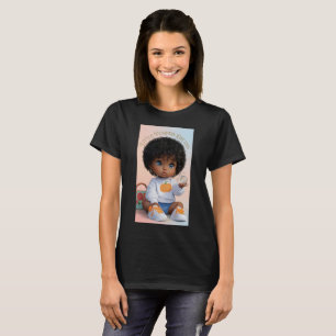Camiseta Cute Afro-Textured Hair Baby Character Graphic T-S