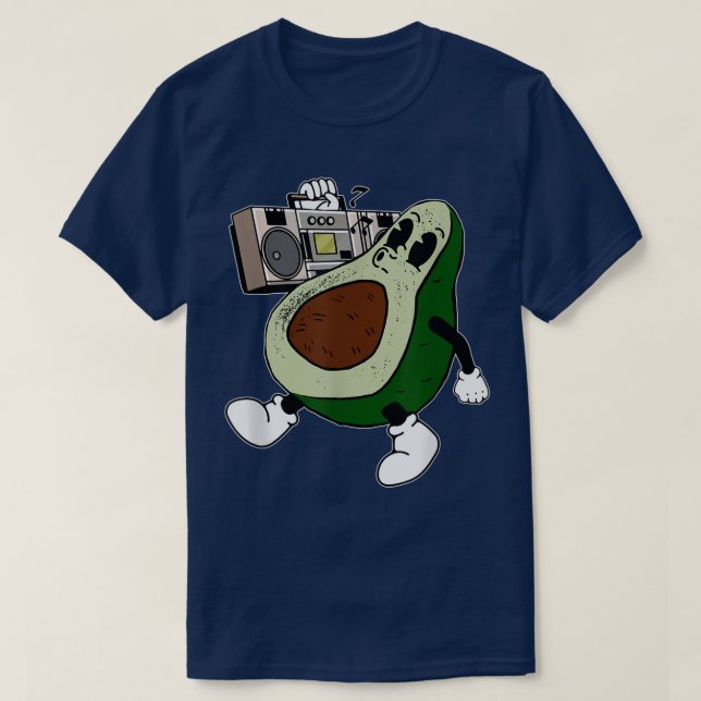 Camiseta Cute aguacate Fruit Escuchando el boom musical de  (Diseño del anverso)