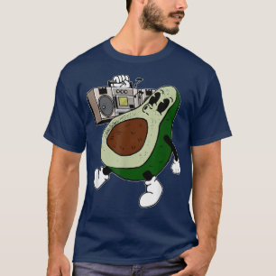 Camiseta Cute aguacate Fruit Escuchando el boom musical de 