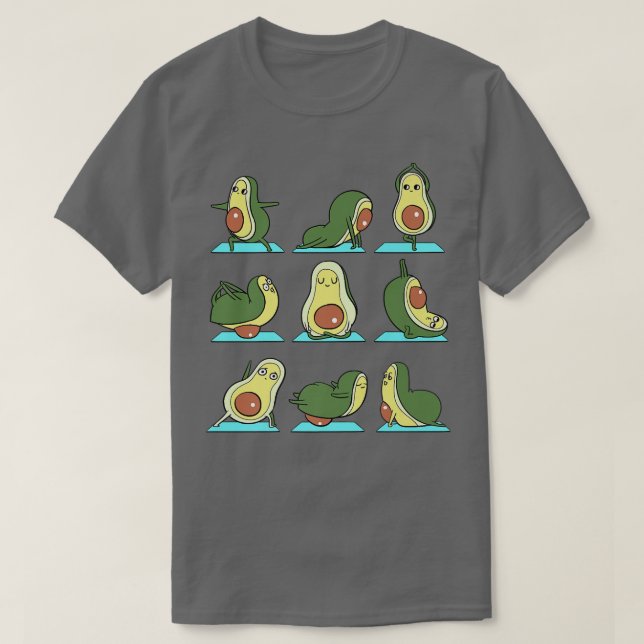 Camiseta Cute aguacate haciendo yoga divertida yoga (Diseño del anverso)