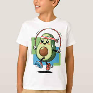 Camiseta Cute Aguacate Jump Rope - Fitness Kawaii