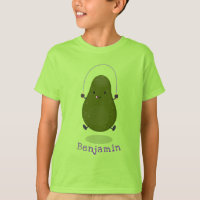 Cute aguacate salto cuerda personalizado ilustraci