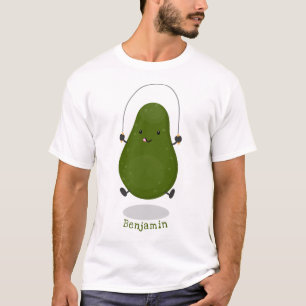 Camiseta Cute aguacate salto cuerda personalizado ilustraci