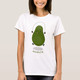 Camiseta Cute aguacate salto cuerda personalizado ilustraci