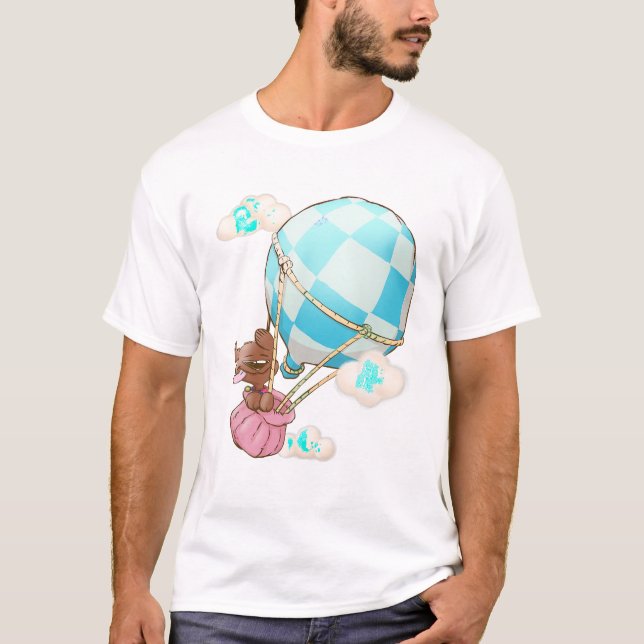Camiseta Cute aire caliente globo de perro amante de las mu (Anverso)
