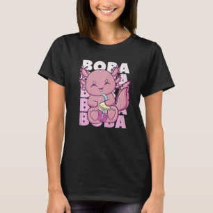 Camiseta Cute Ajolote Con Burbuja De Té De Leche De Fresa P