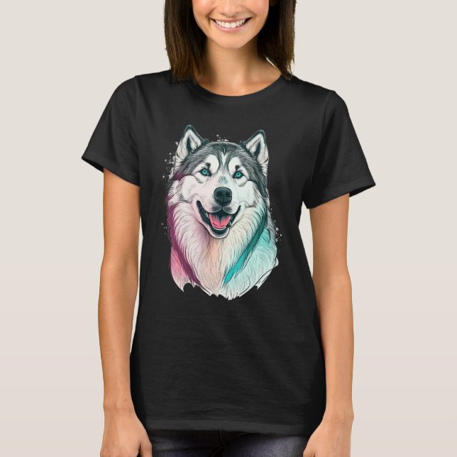 Camiseta Cute Alaskan Malamute Dog on Alaskan Malamute   1 (Anverso)