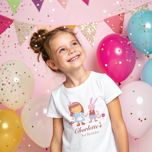 Camiseta Cute Alice Rabbit Pink Kids Birday (Subido por el creador)