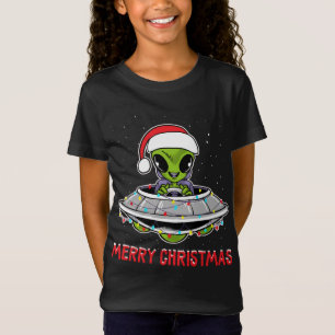 Camiseta Cute Alien Christmas Tree enciende Navidad Holiday