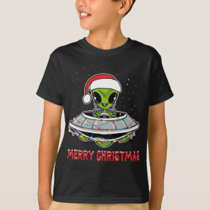 Camiseta Cute Alien Christmas Tree enciende Navidad Holiday
