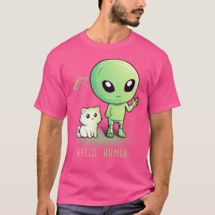 Camiseta Cute Alien Ufo Kitty Extraterrestre