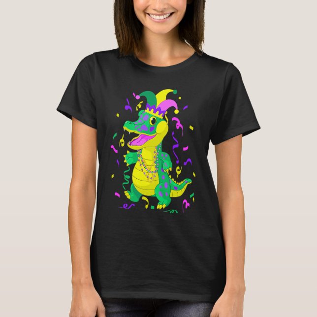 Camiseta Cute Alligator Mardi Gras   Mardi Gras Alligator (Anverso)