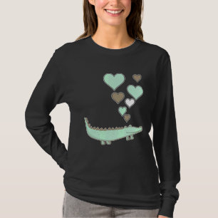 Camiseta Cute Alligator With Hearts I Love Alligators