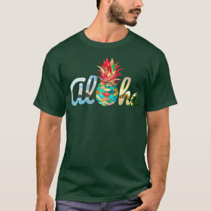 Camiseta Cute Aloha Hawaii Pineapple Mermaid Coral Chicas W