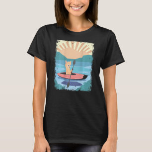 Camiseta Cute Alpaca En Un Kayak Sobre El Lago En El Parque