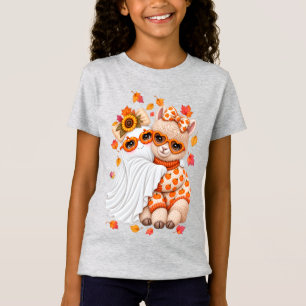 Camiseta Cute Alpaca Fantasma Halloween Otoño