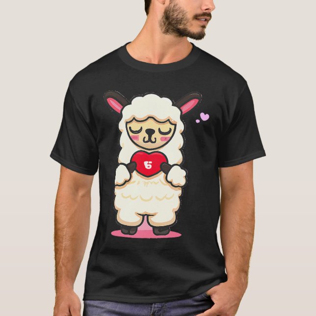 Camiseta cute Alpaca Lama love for Woman for valentineu2019 (Anverso)