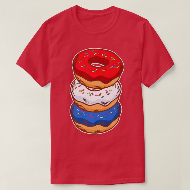 Camiseta Cute American Donut Pastry Lover Baking 4 de julio (Diseño del anverso)