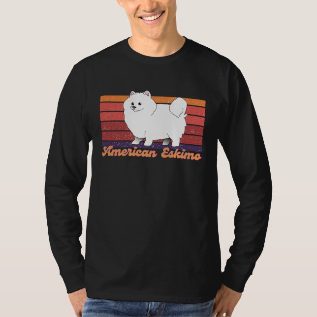 Camiseta Cute American Eskimo Dog Retro Vintage (Anverso)