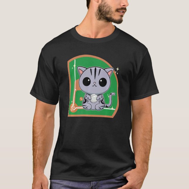 Camiseta Cute American Shorthair Cat Baseball Player (Anverso)