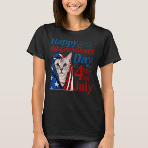 Camiseta Cute American Shorthair Cat Independence Day Usa 4