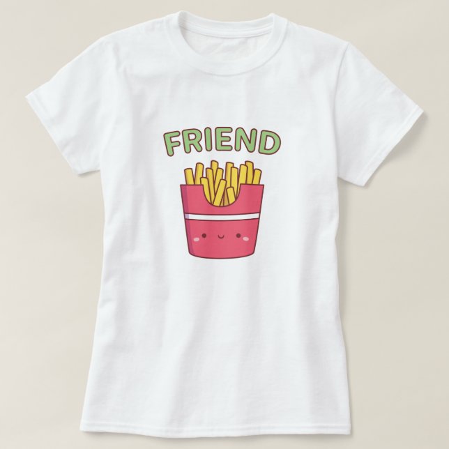 Camiseta Cute Amigo Fries Que Coinciden Con El Mejor Amigo (Diseño del anverso)