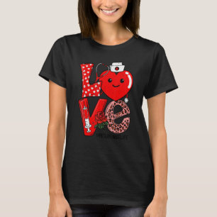 Camiseta Cute Amor Corazón Estetoscopio PICU Enfermera Vida