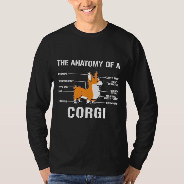 Camiseta Cute Anatomy Of A Corgi Funny Corgi (Anverso)