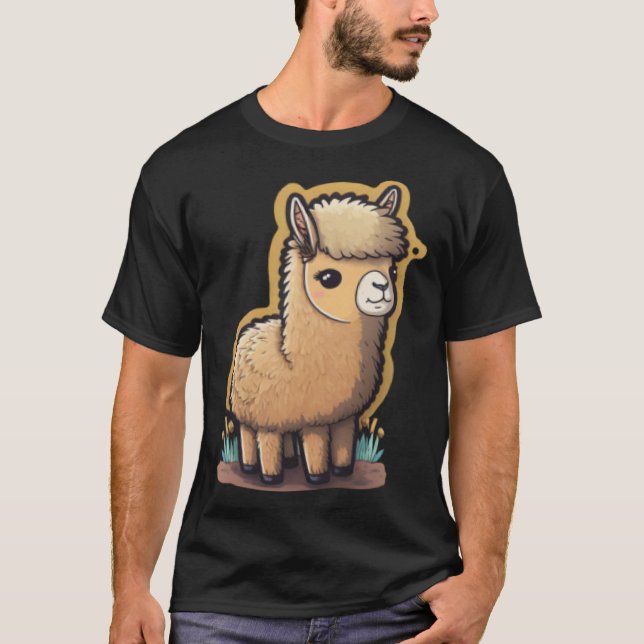 Camiseta Cute and Cropped Andean Beauty Trendy Gen Z Llama (Anverso)