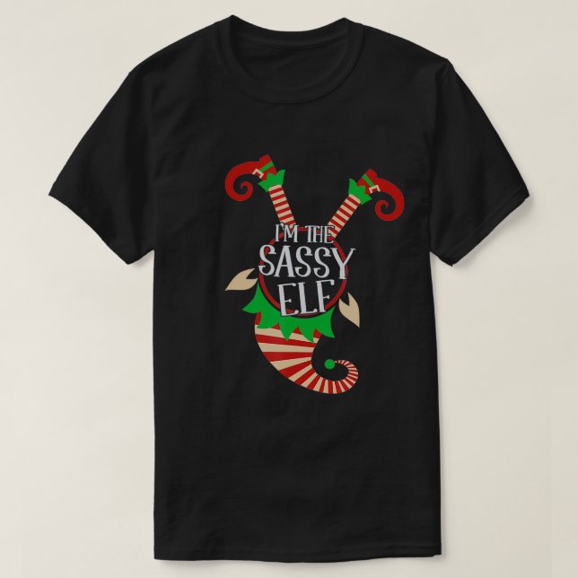 Camiseta Cute And Funny Im The Sassy Elf Christmas  (Diseño del anverso)