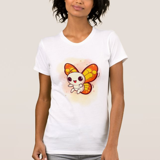 CAMISETA CUTE AND FUNNY ORANGE BUTTERFLY DESIGN (Anverso)