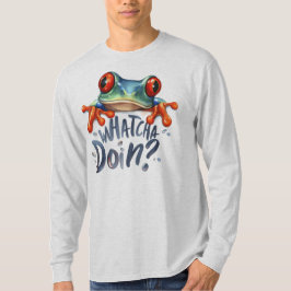 Camiseta Cute Anfibio Frog Cita Gráfica Manga Larga