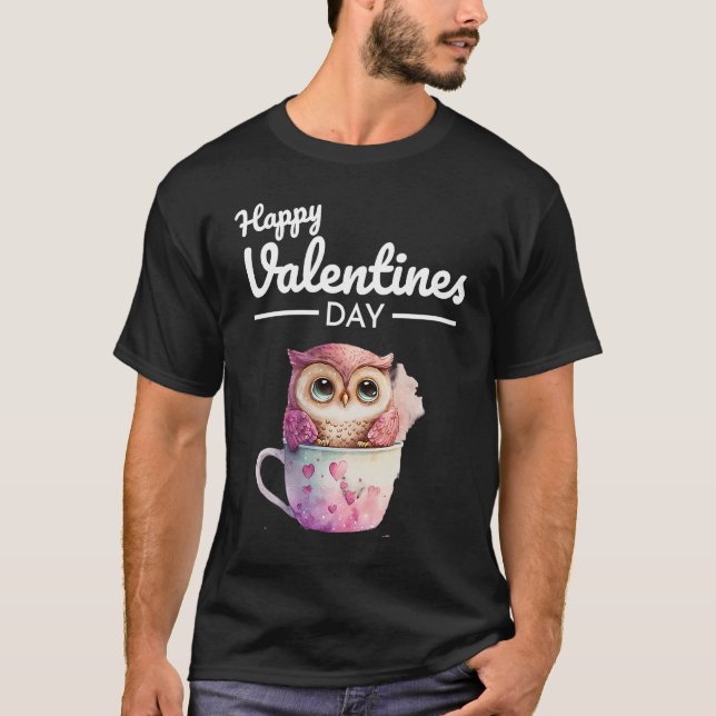 Camiseta Cute Animal Heart Panda  Happy Valentine Day  28 (Anverso)