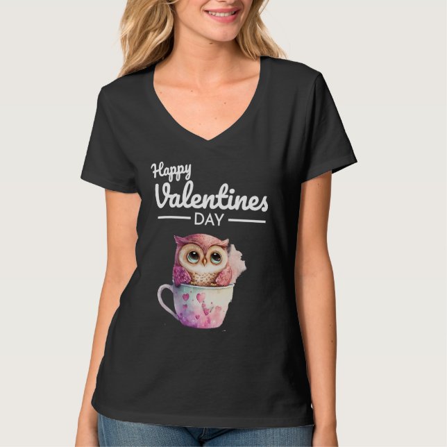 Camiseta Cute Animal Heart Panda  Happy Valentine Day  28 (Anverso)
