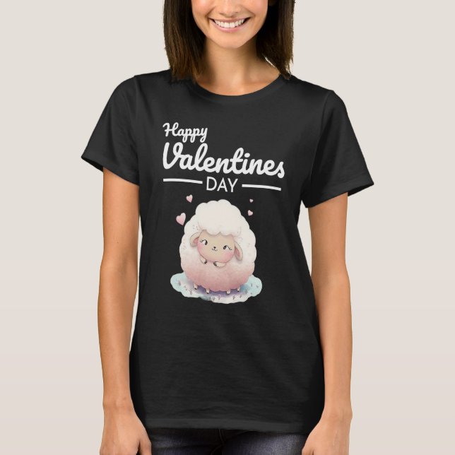 Camiseta Cute Animal Heart Panda  Happy Valentine Day  34 (Anverso)