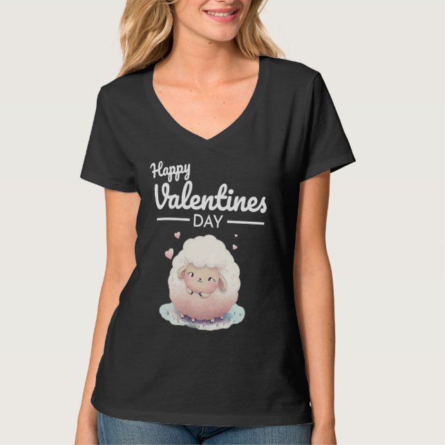Camiseta Cute Animal Heart Panda  Happy Valentine Day  34 (Anverso)
