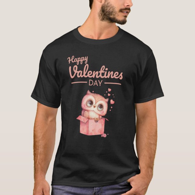 Camiseta Cute Animal Heart Panda Happy Valentine Day  58 (Anverso)