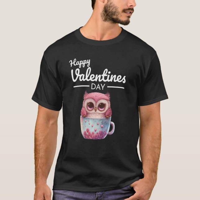 Camiseta Cute Animal Heart Panda Happy Valentine Day  69 (Anverso)