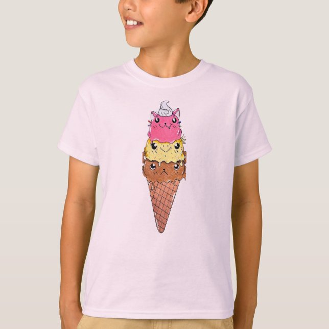 Camiseta Cute Animal Ice Cream Cone (Anverso)