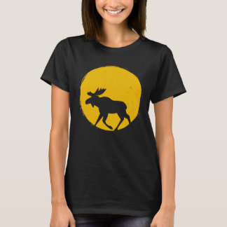 Camiseta Cute Animal Moose Elk Sun Silhouette
