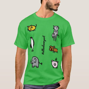 Camiseta Cute Animales Niños Como Paquete Pegatina