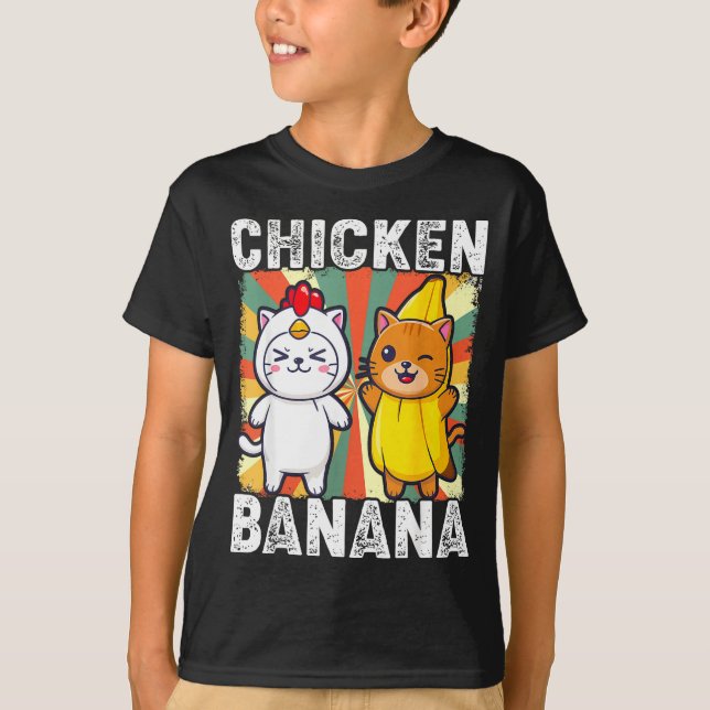 Camiseta Cute Animals In Chicken And Banana Costumes Kawaii (Anverso)