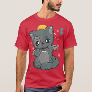 Camiseta Cute Anime Cat With Wings Neko Goth Sakura Angelco
