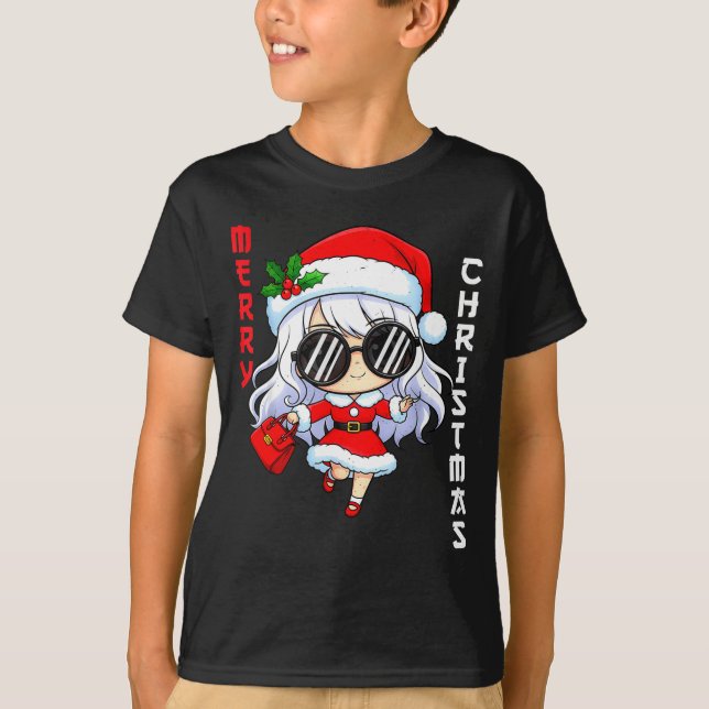 Camiseta Cute Anime Christmas Pajama Outfit Funny Holiday F (Anverso)