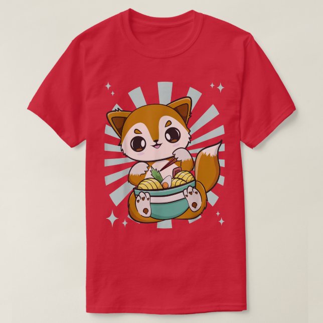 Camiseta Cute Anime Fo Eats Japanese Noodles And Ramen 525  (Diseño del anverso)