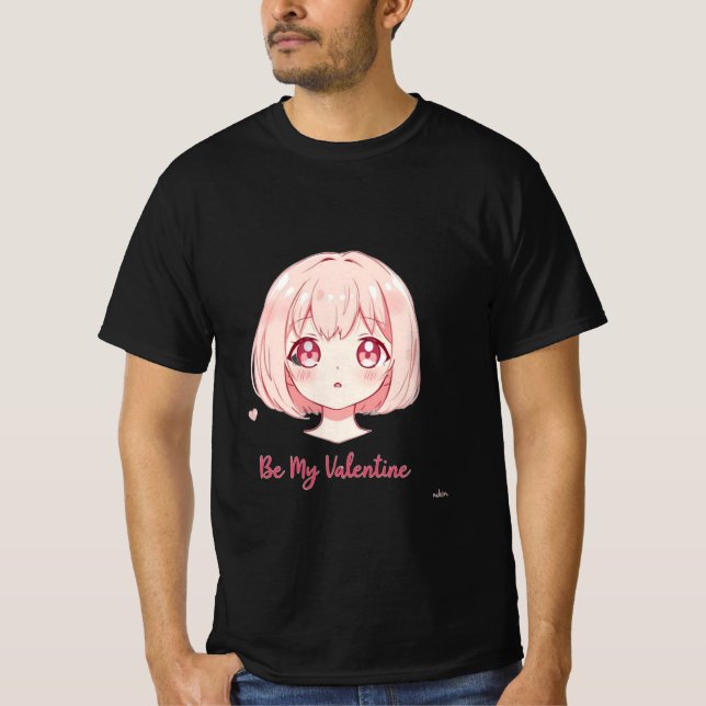 Camiseta Cute Anime Girl - Be My Valentine T-Shirt (Anverso)