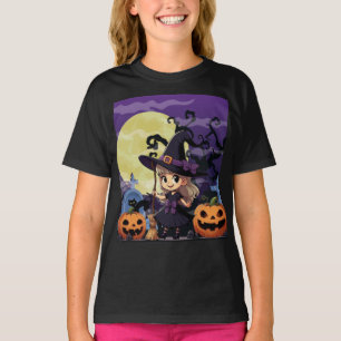 Camiseta Cute Anime Halloween Witch